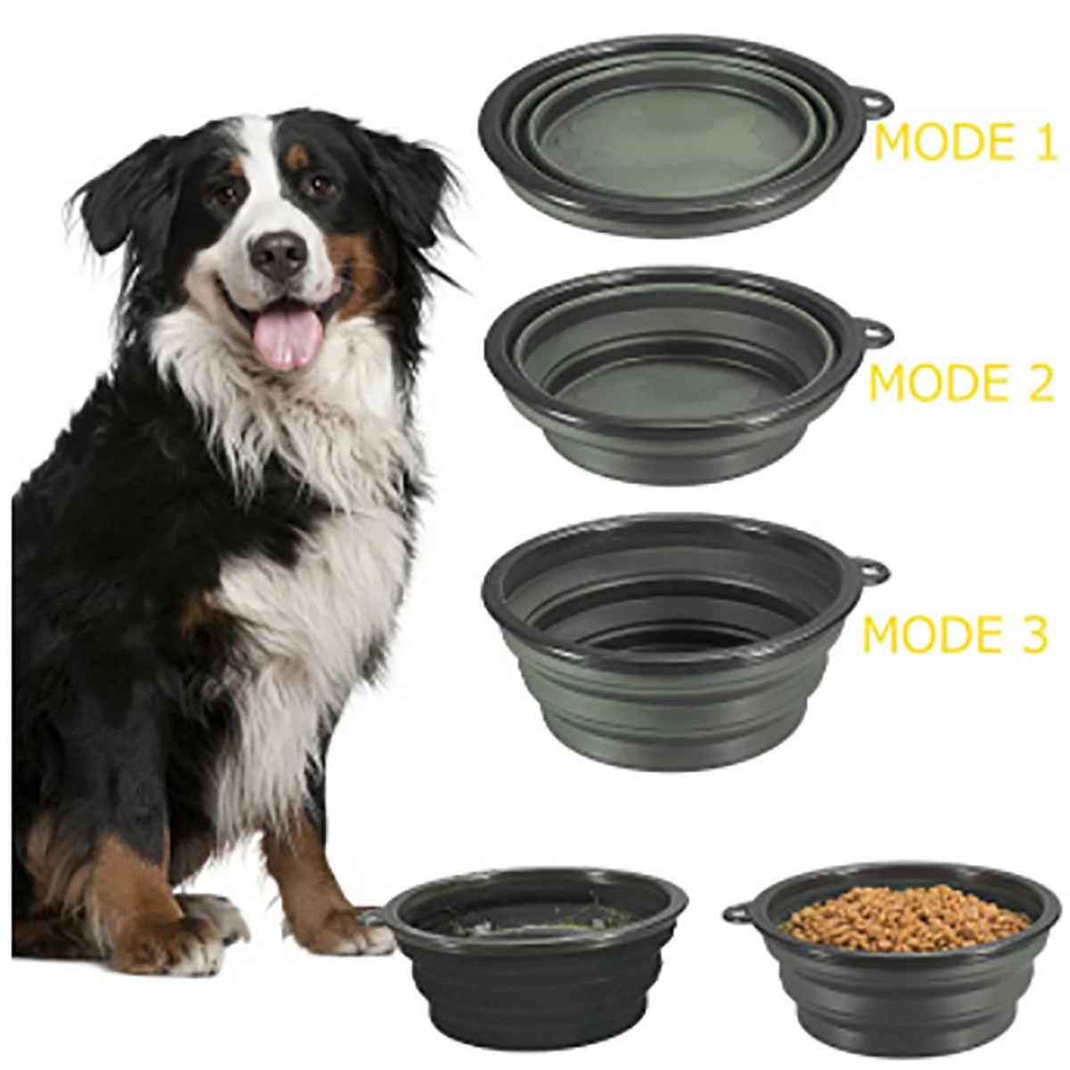 12Oz Pet Folding Bowl With Carabiner Clip 2