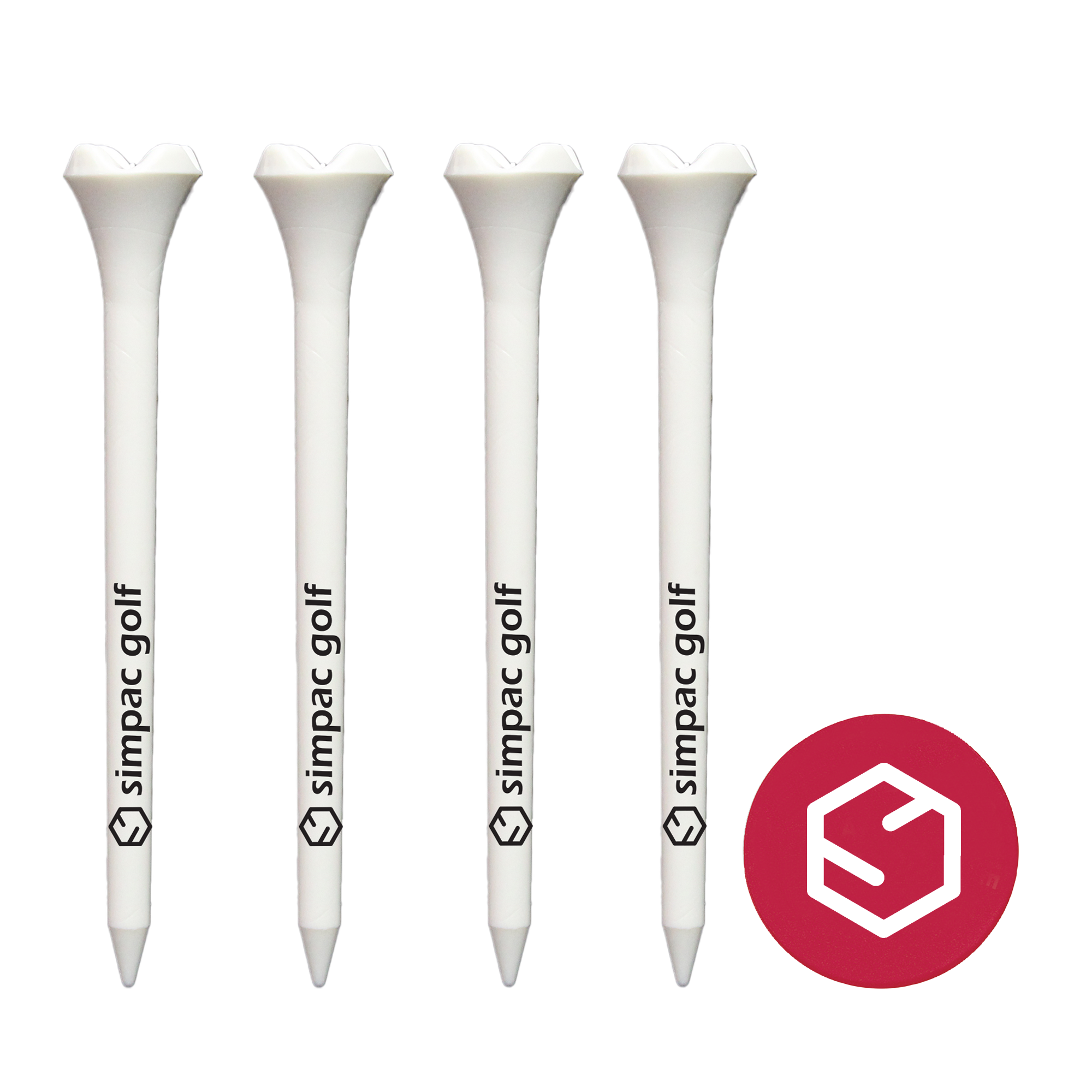 4 Plastic Golf Tees with 1 Ball Marker 4