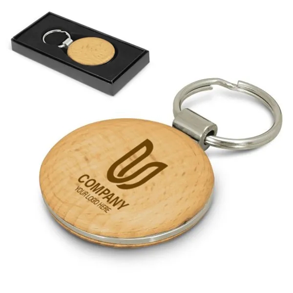 Eco Round Wooden Keyring 1