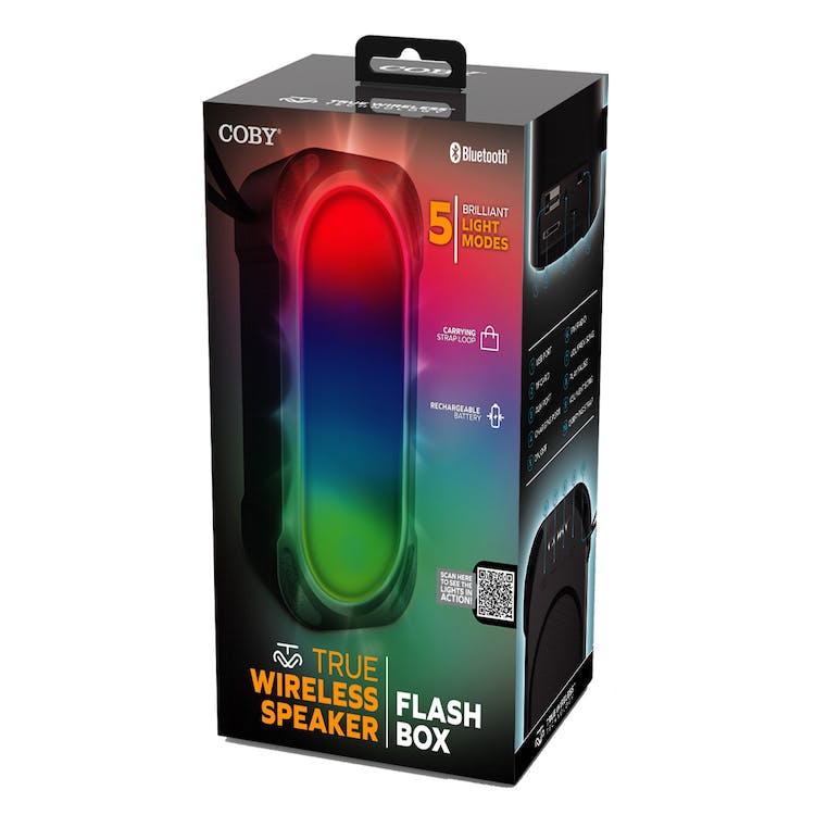 True Wireless Flash Box Speakers - Black 5 Light Modes 2