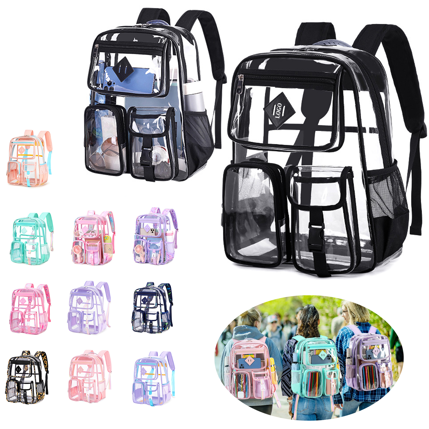 Large Clear Waterproof PVC Backpack 11