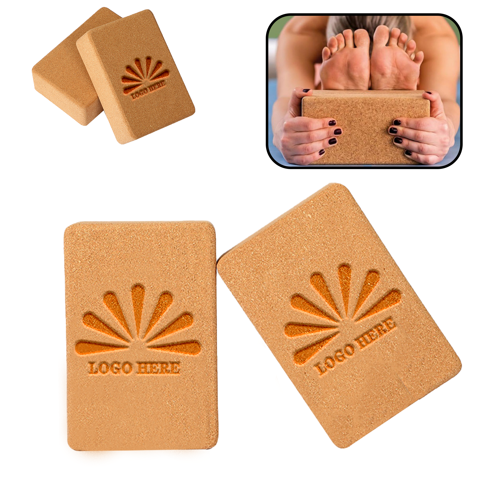 MOQ 20 PCS High-Density Cork Yoga Brick 2