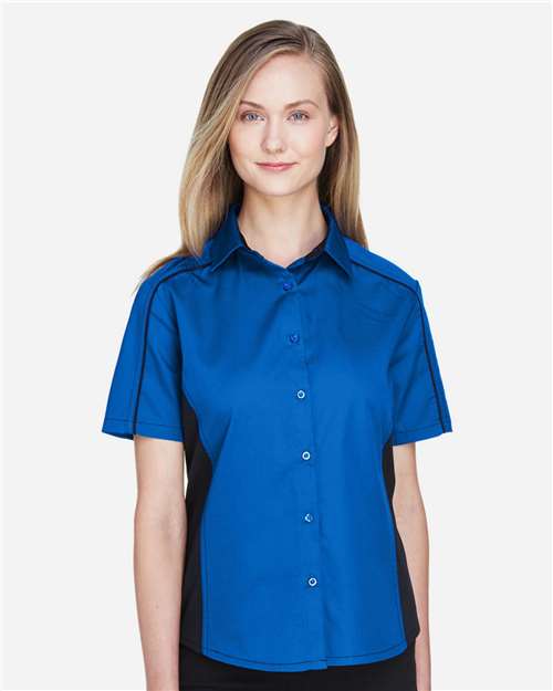 Women's Fuse Colorbloack Twill Short Sleeve Shirt - 77042 4