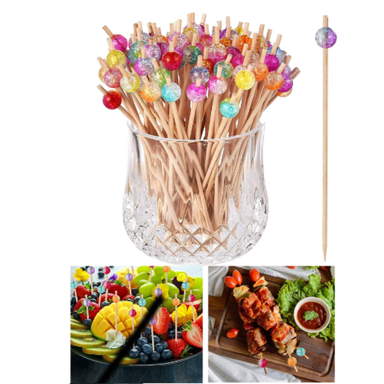 100 PCS Disposable Decorative Cocktail Picks 6