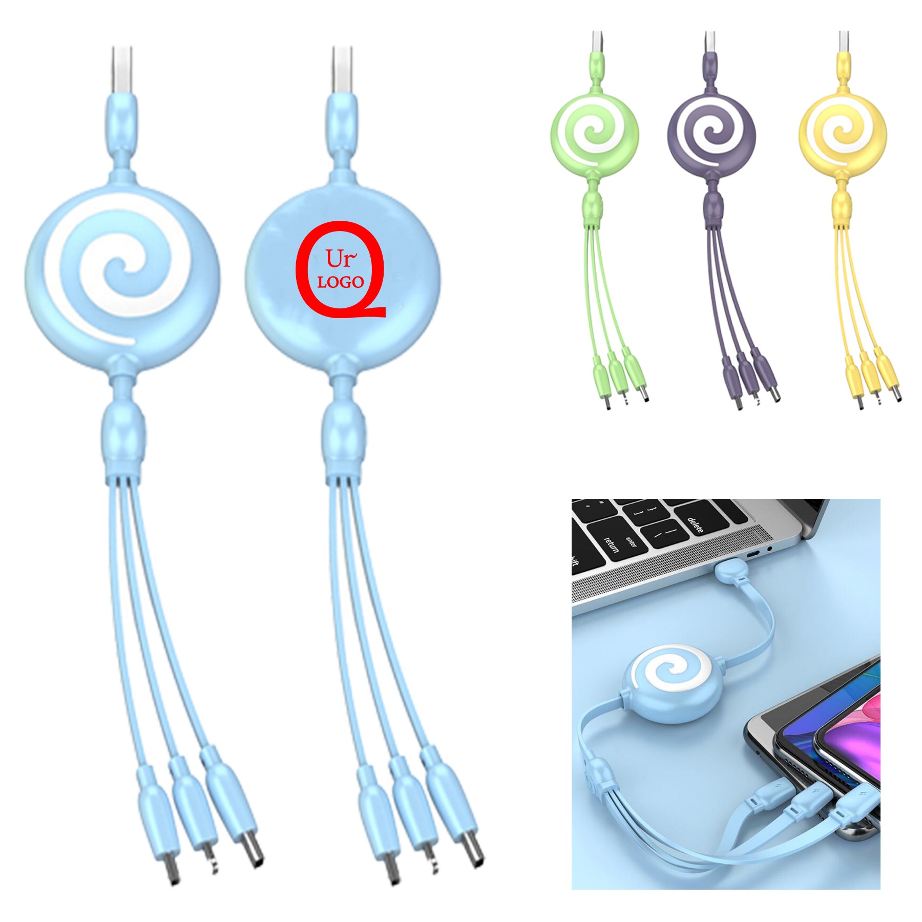 39.37 Inch Multi-Interface Retractable Charging Cable