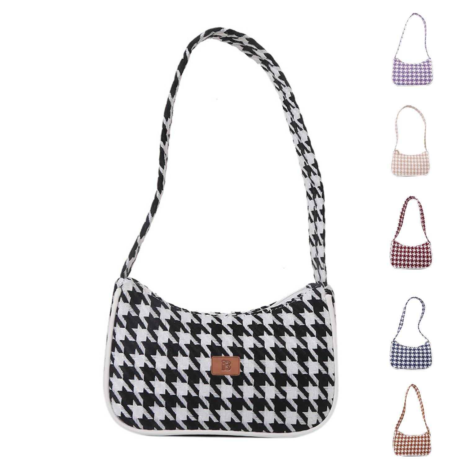 Canvas Back-and-white Checkerboard Tote bag, custom tote bag with logo imprint 1