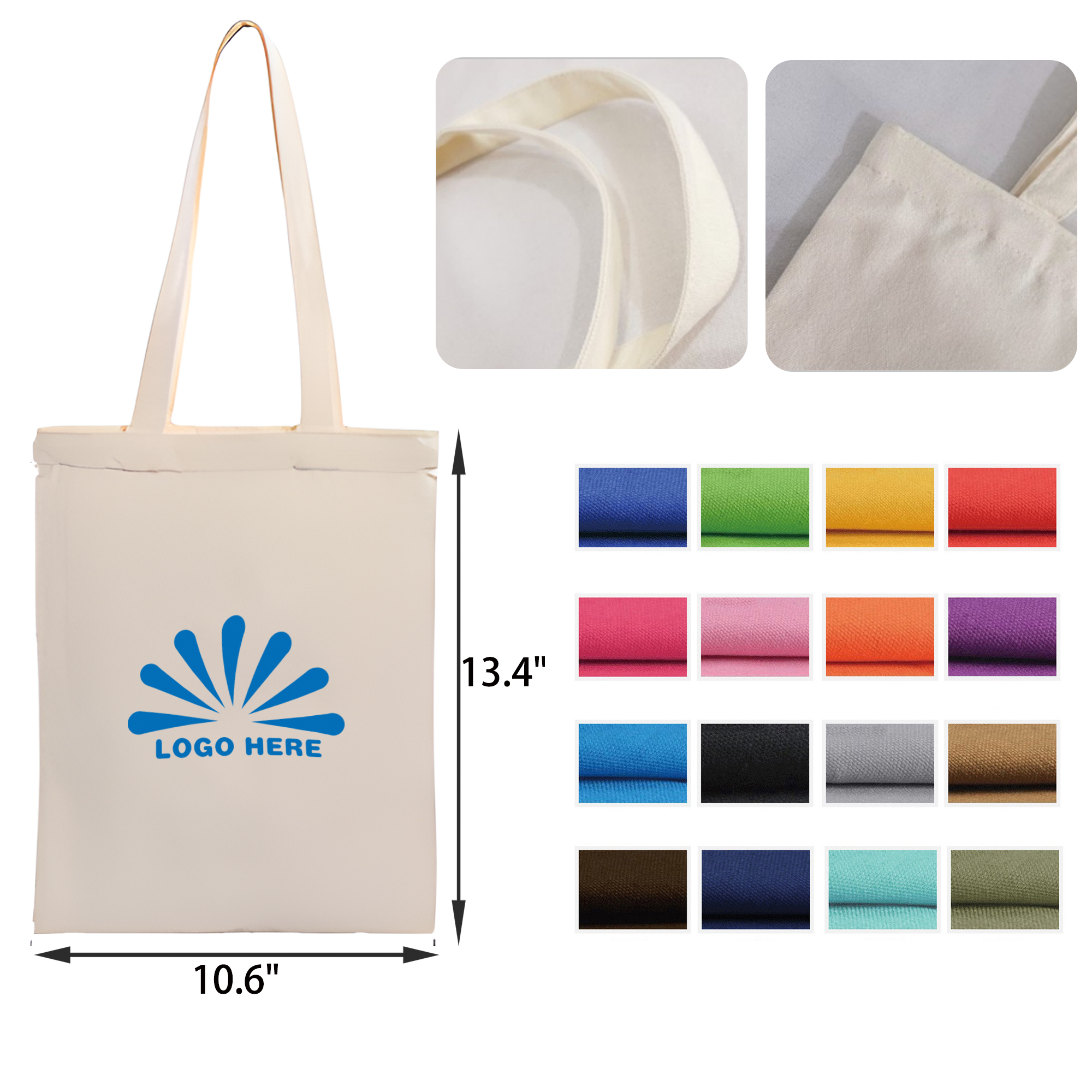 MOQ 50 PCS Elegant Solid color Canvas Tote Bag 2