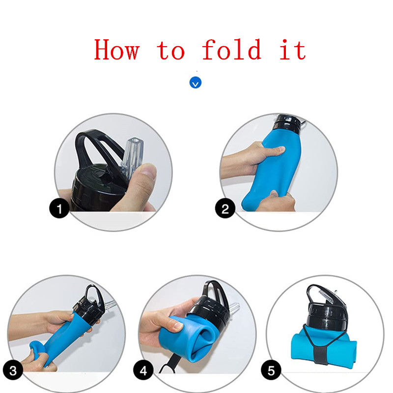 New Arrival 20oz Foldable Silicone Water Bottle 6