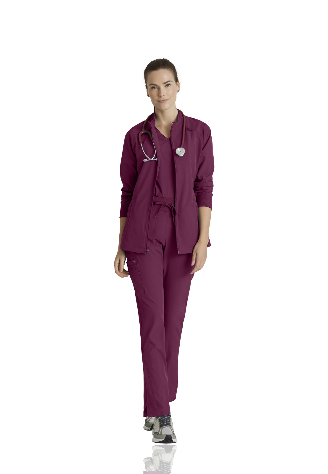 Barco One - Women's Four-Pocket Zip-Up Venture Warm-Up Scrub Jacket 17
