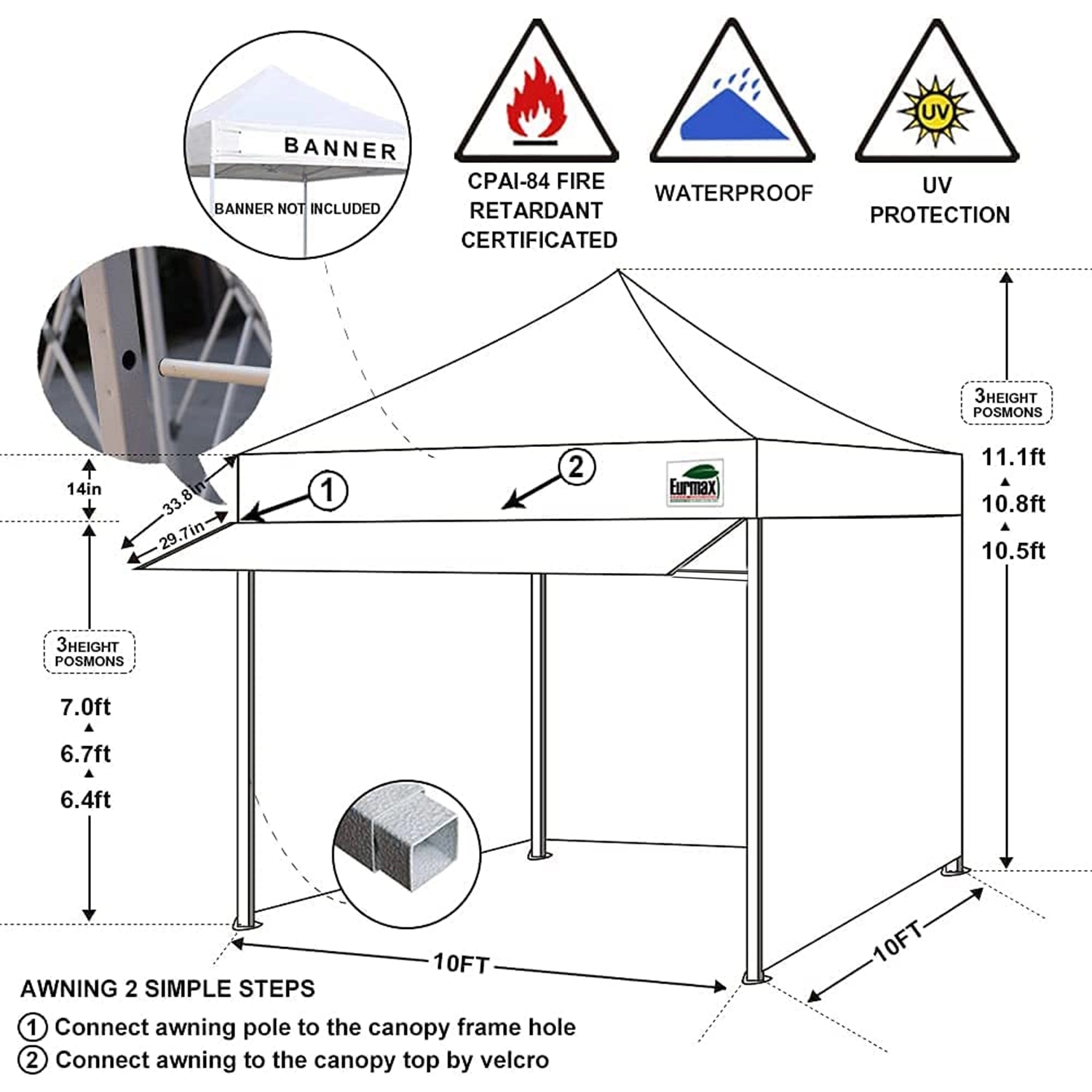 Polyester Tent w/ Full Wall 3