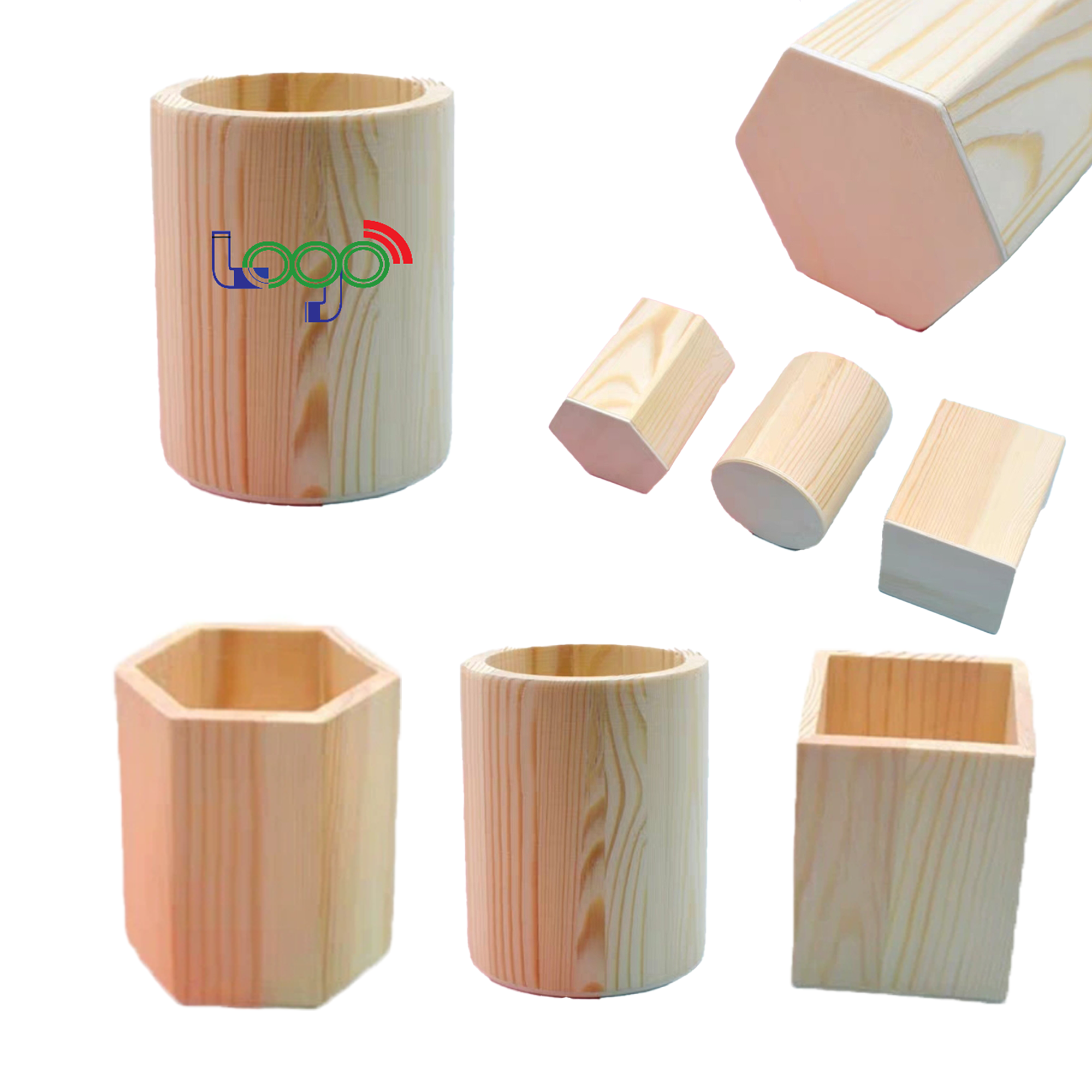 Wooden Painted Storage Pen Holder 2