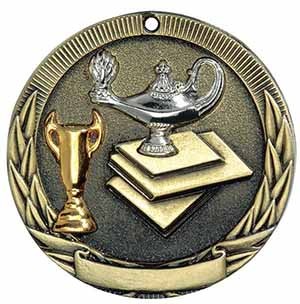 Lamp of Knowledge Tri-Colored Medal 2" 2
