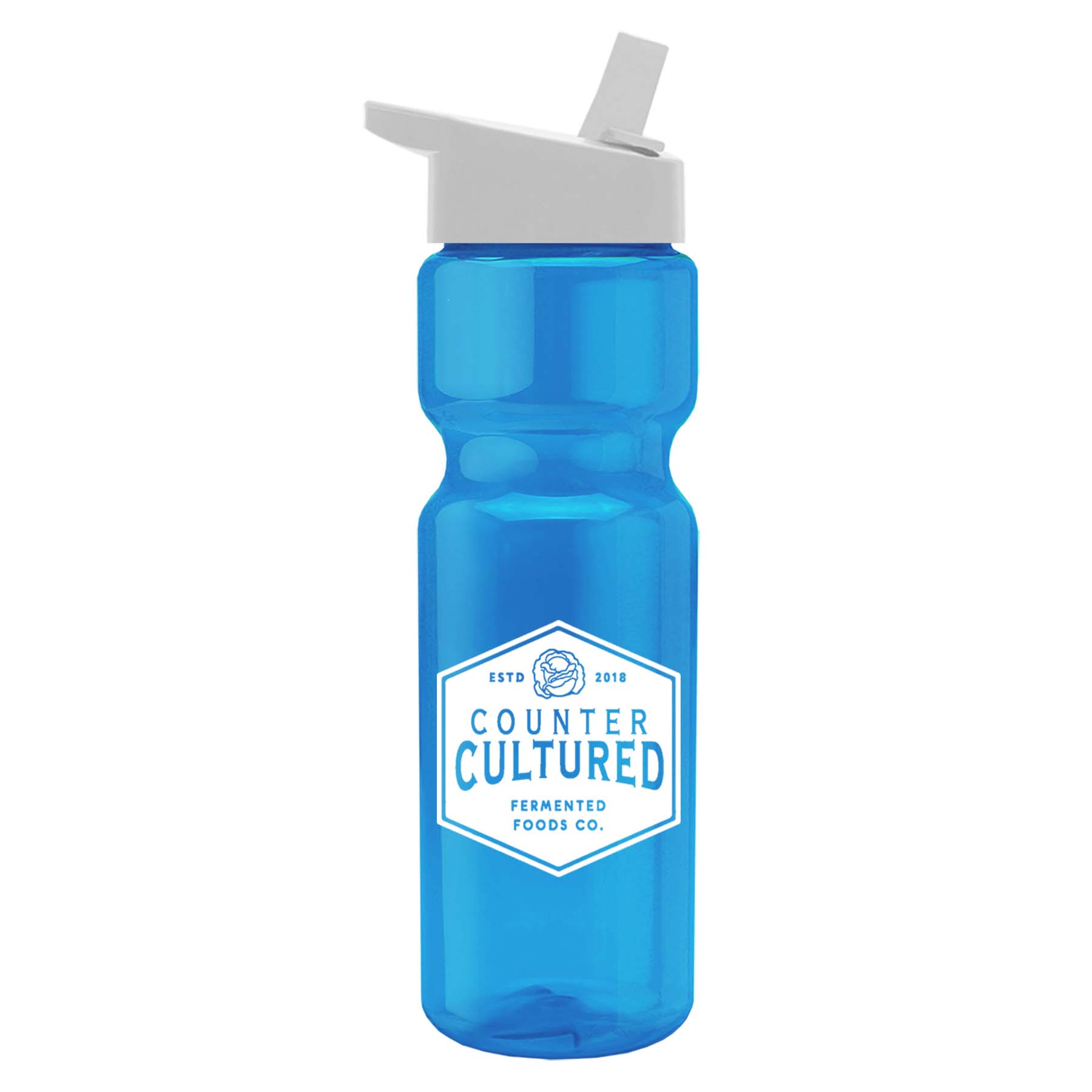 Champion - 28 oz. Transparent Bottle with Flip Straw Lid 2