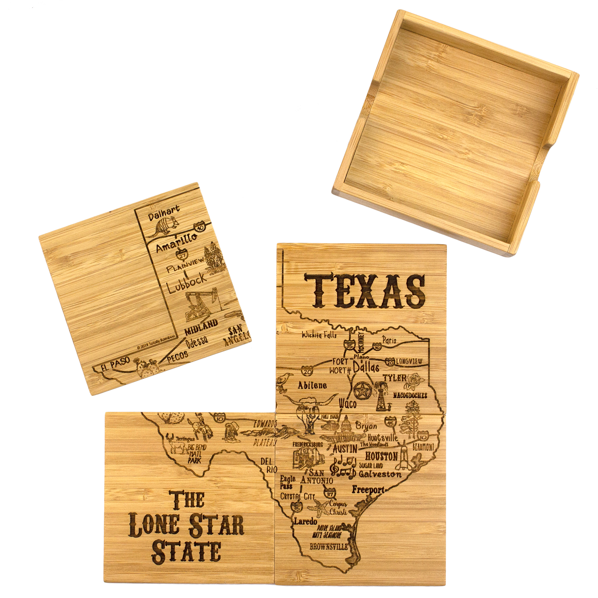 Texas Puzzle Coaster Set 14
