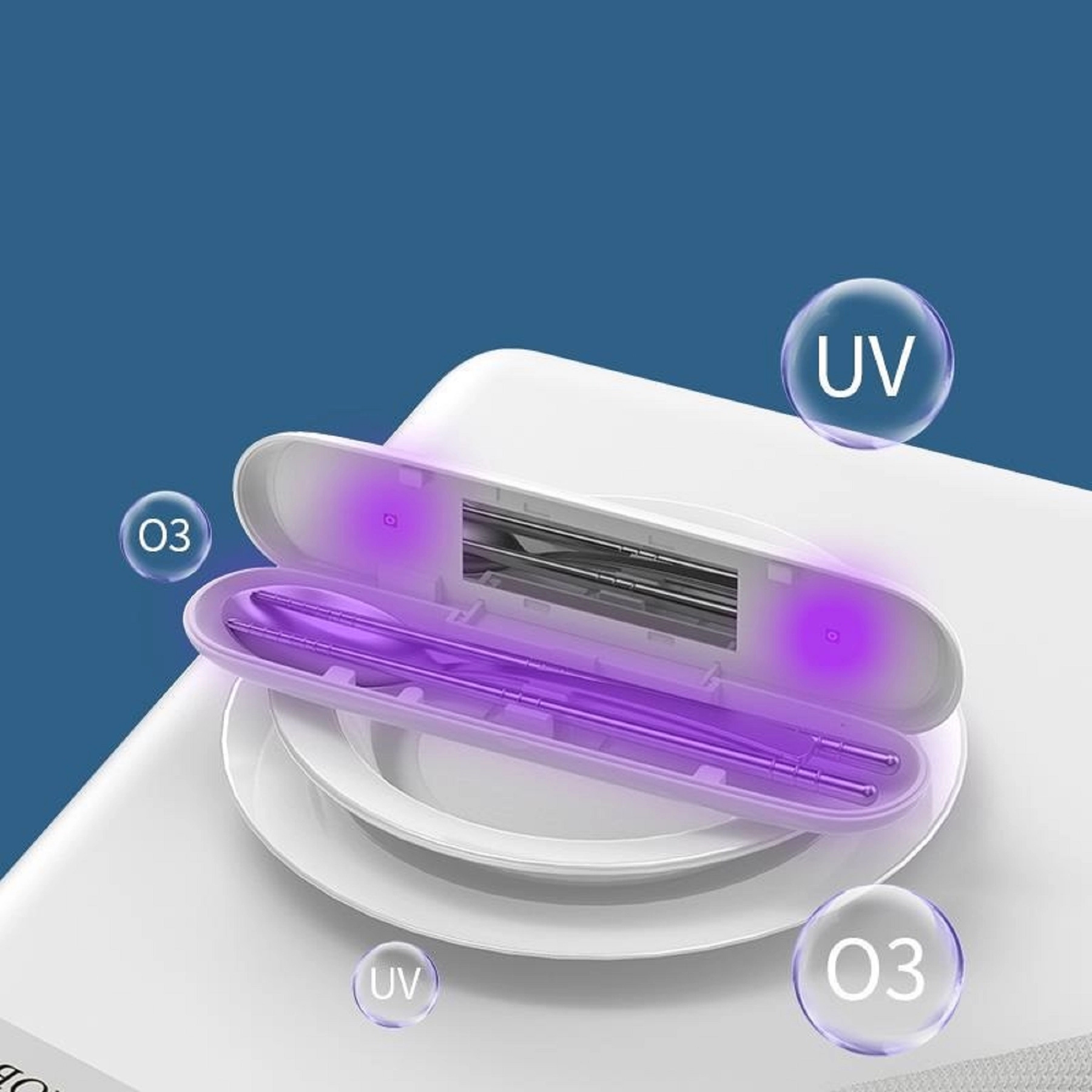 400 mAh Ultraviolet Disinfection Box Tableware Set 4