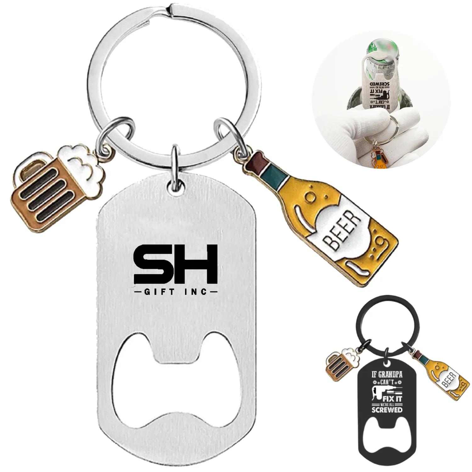 Stainless Steel Bottle Opener Keychain 2