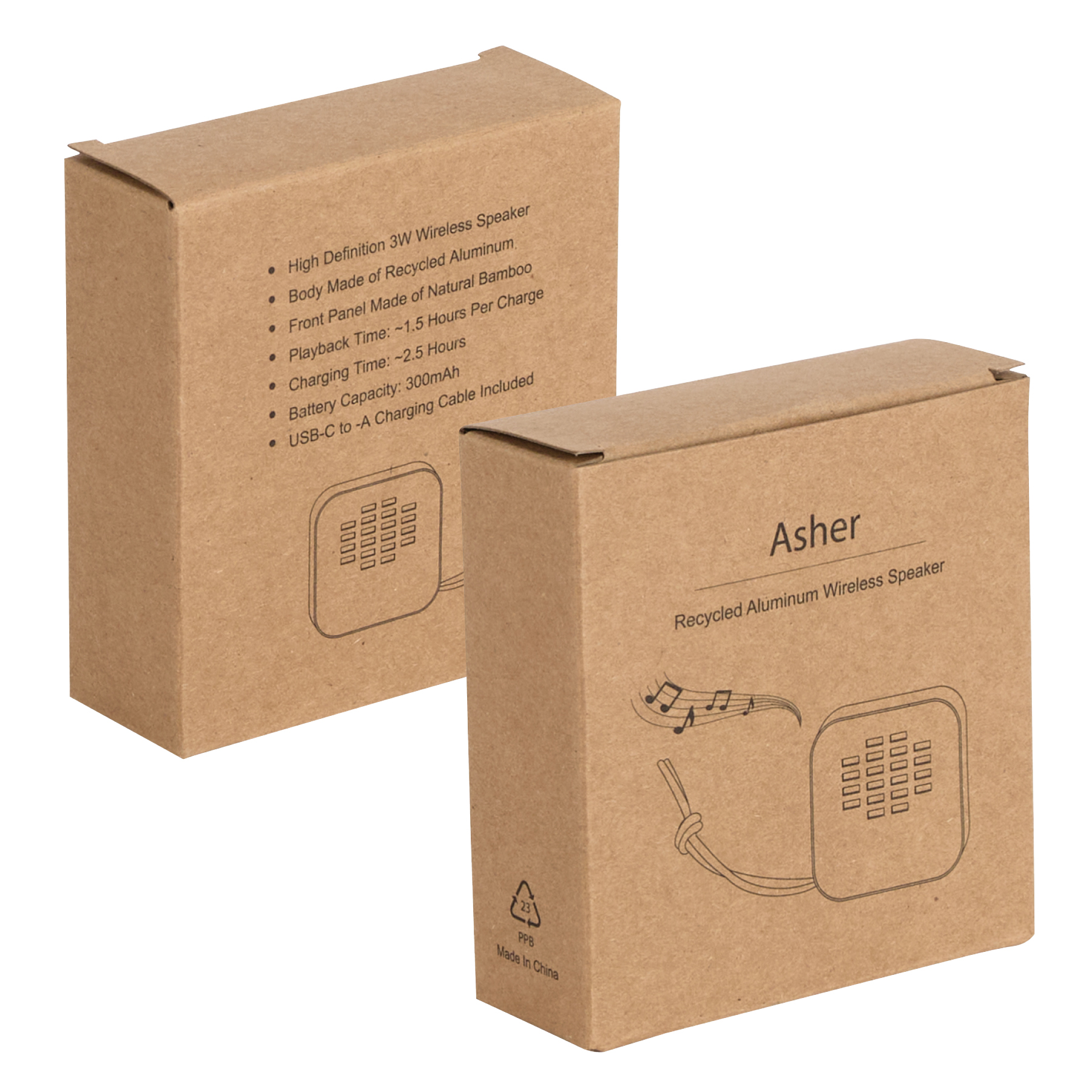 Asher 3W Recycled Aluminum / Bamboo Wireless Speaker 13