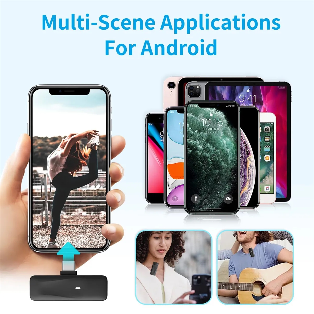 Wireless Lavalier Microphone for Phone with charging case 7