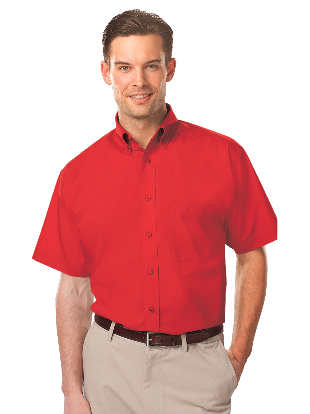 Blue Generation - Men's 1-Pocket Short Sleeve Value Poplin Shirt 8