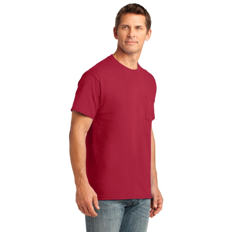 Port & Company Core Cotton Pocket Tee. 56