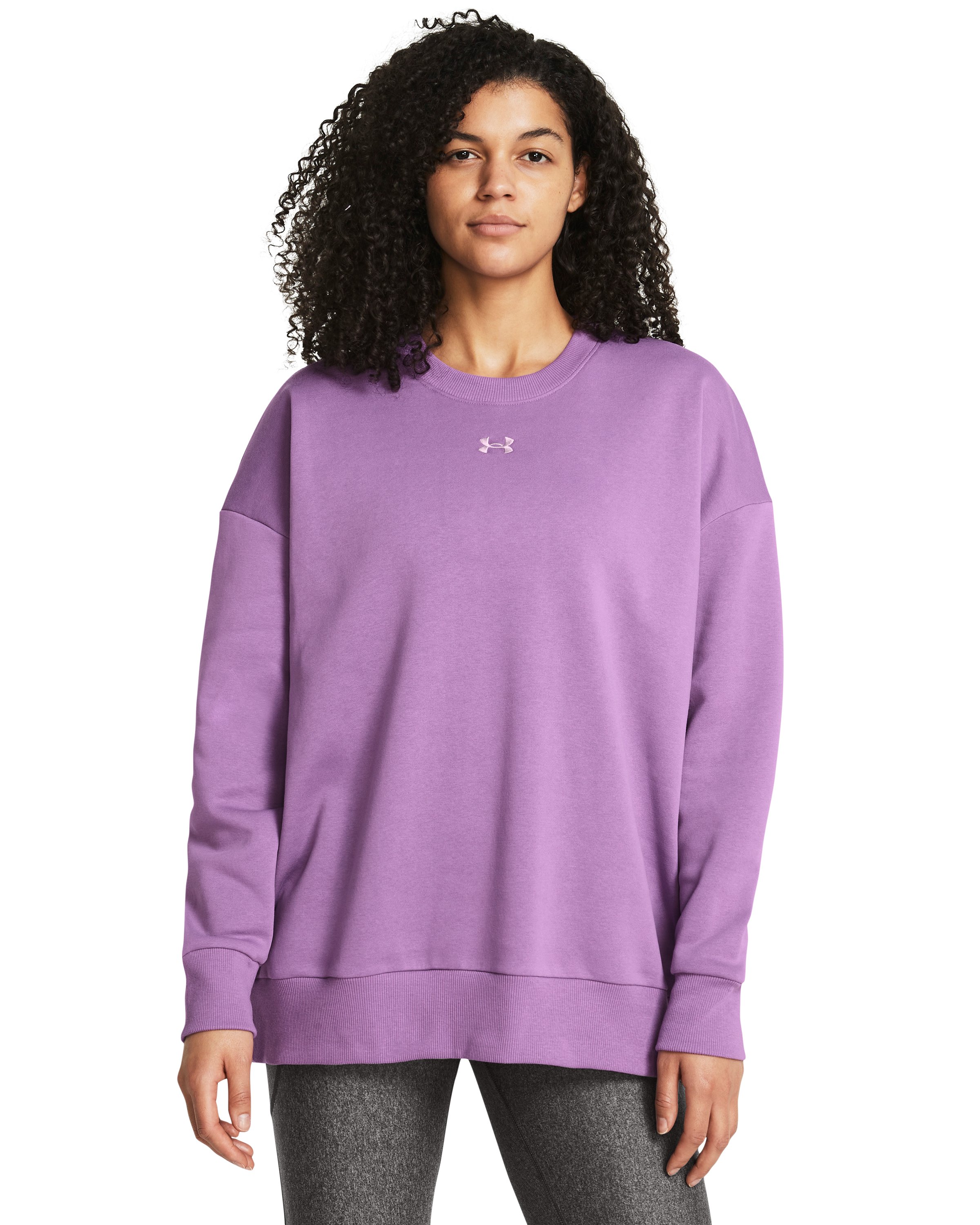 UA Rival Fleece Oversized Women's Crew, custom hoodie or sweatshirt with logo imprint 13