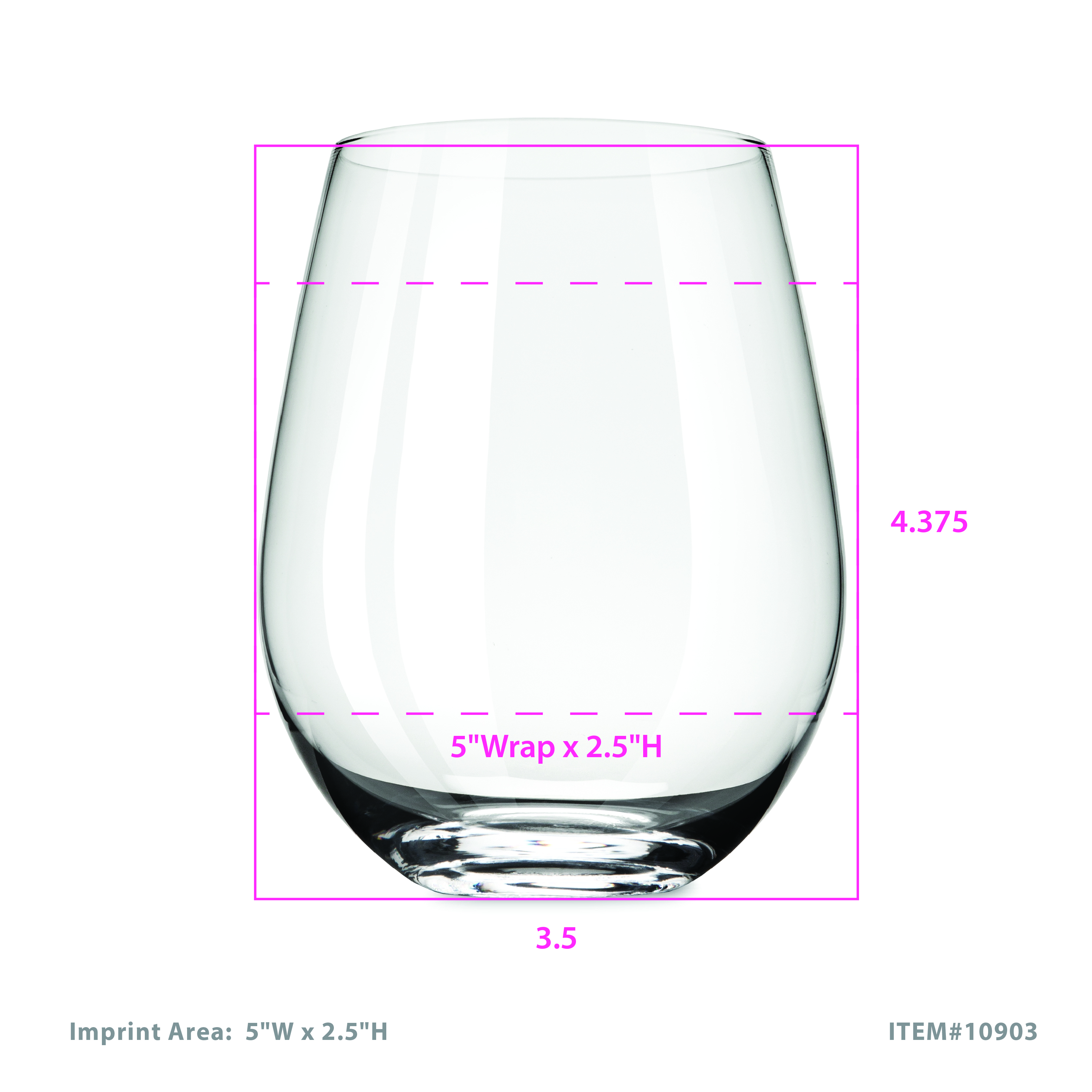 Twine Living® Island Stemless Wine Glass, set of 2 3