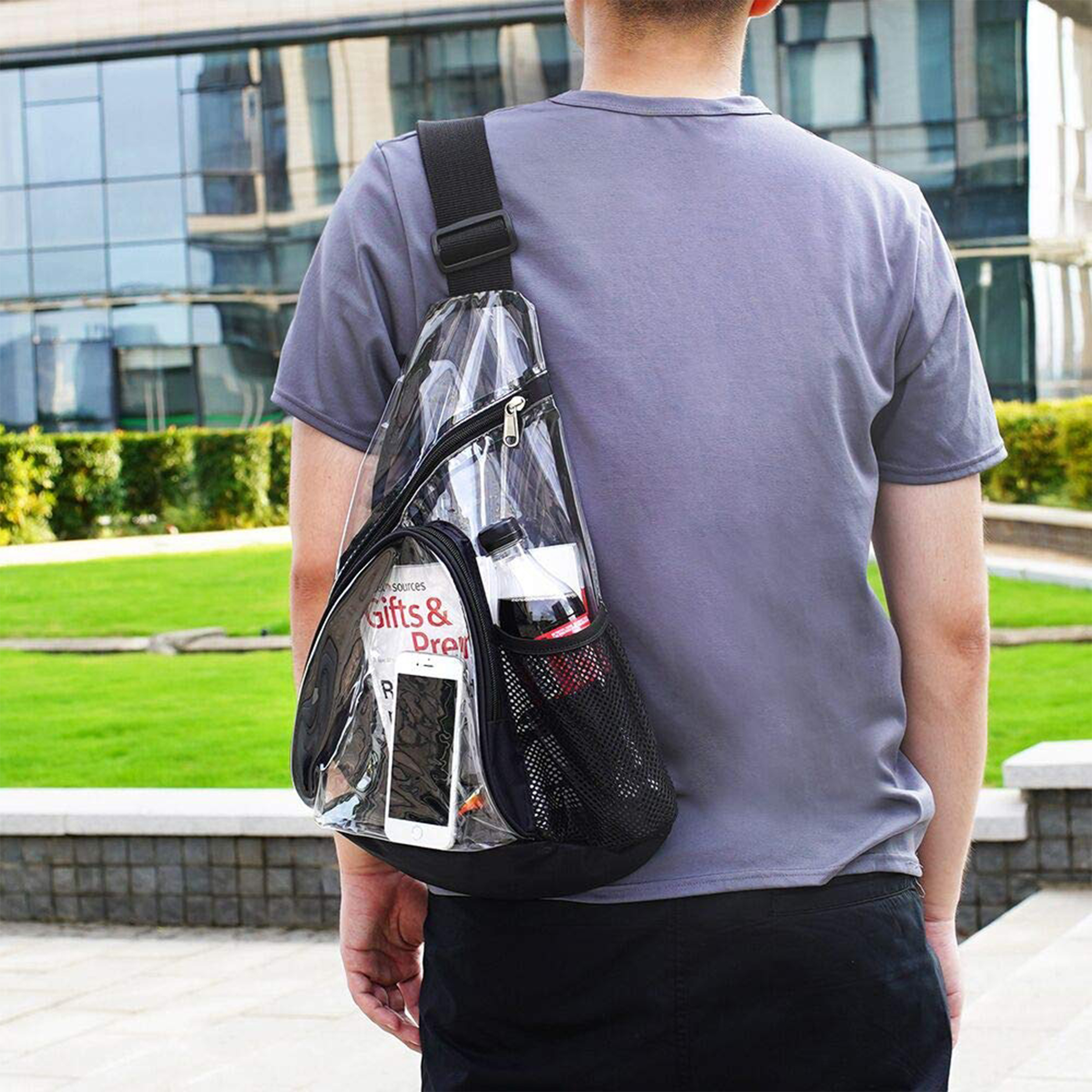 Pvc Single Shoulder Crossbody Transparent Chest Bag 4