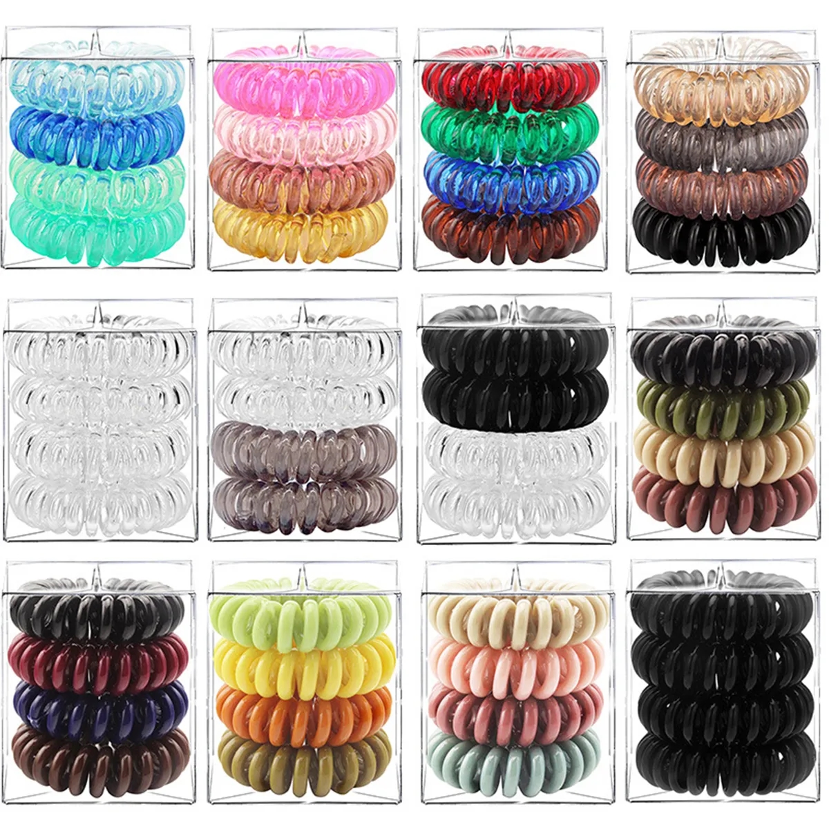 Spiral Phone Cord Hair Ties 9