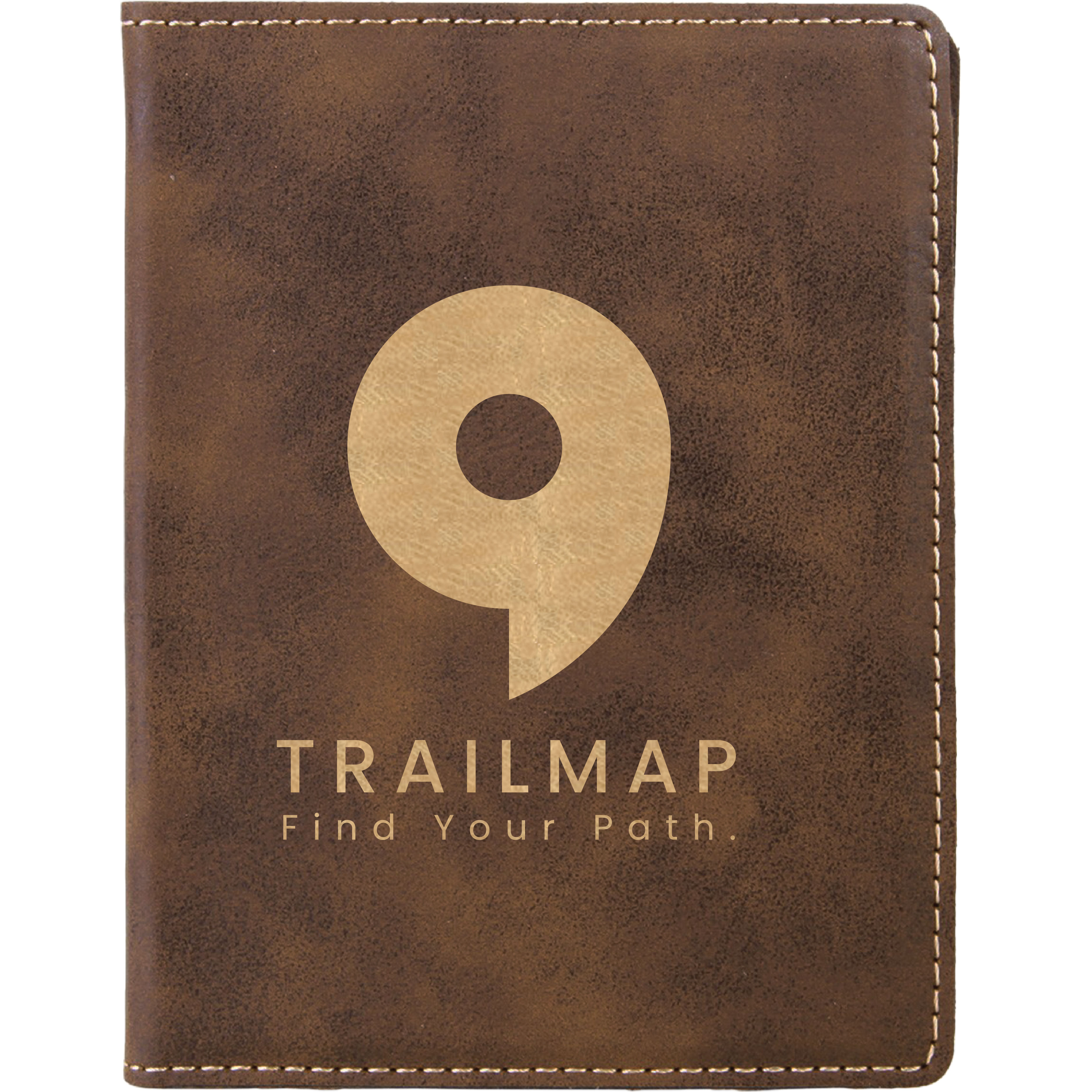 Rustic/Gold Leatherette Passport Holder 5