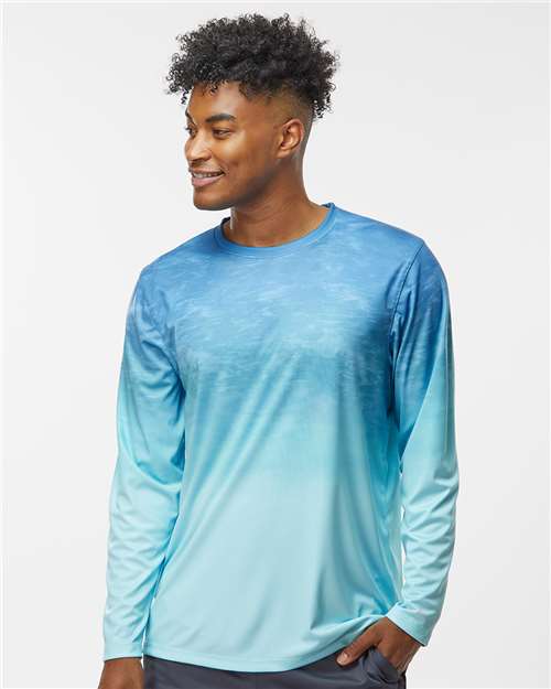 Unisex Montauk Oceanic Fade Performance Long Sleeve T-Shirt - 229 16