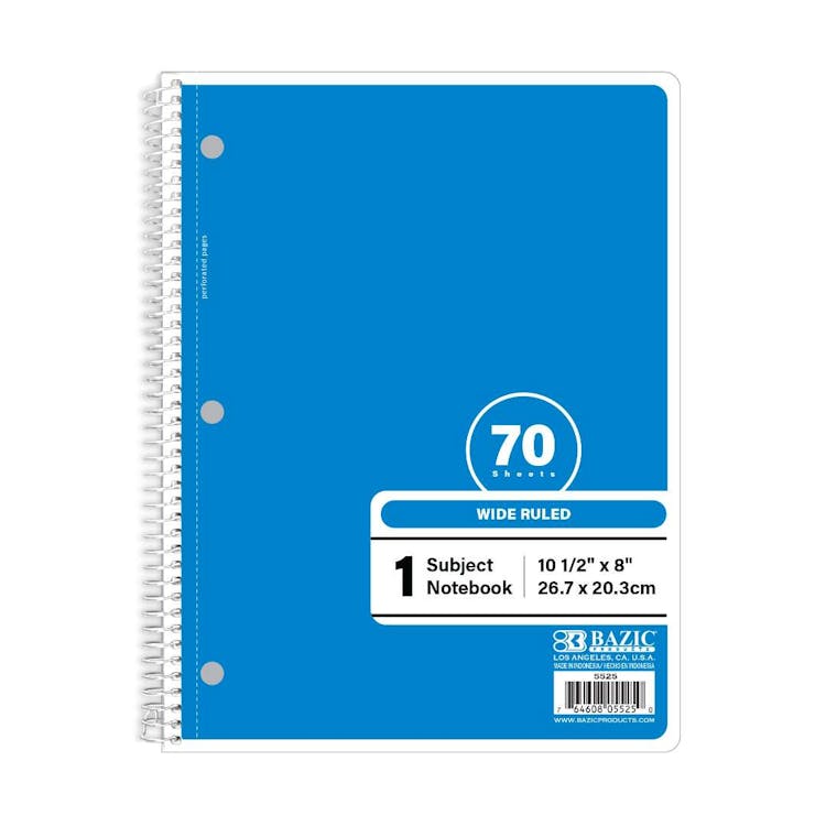 Wide Ruled Notebooks - 70 Sheets Blue 1