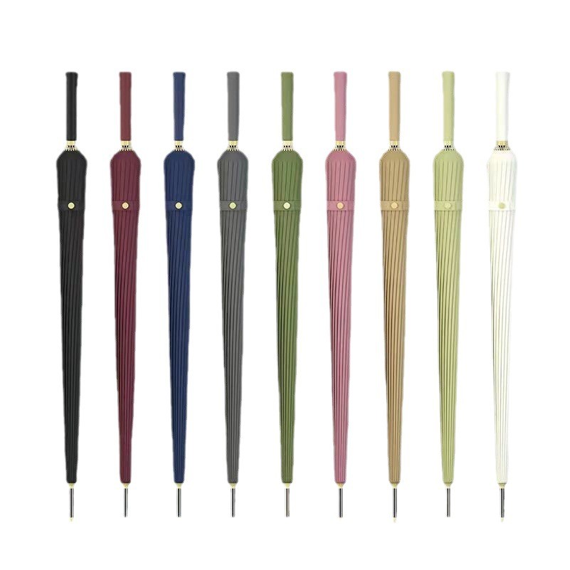 Auto Open 16-Rib Wooden Handle Windproof Umbrella 5