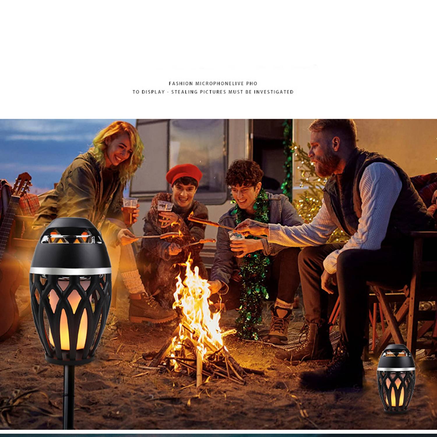 WirelessTable Flame Atmosphere Lamp With Bluetooth Speaker 3
