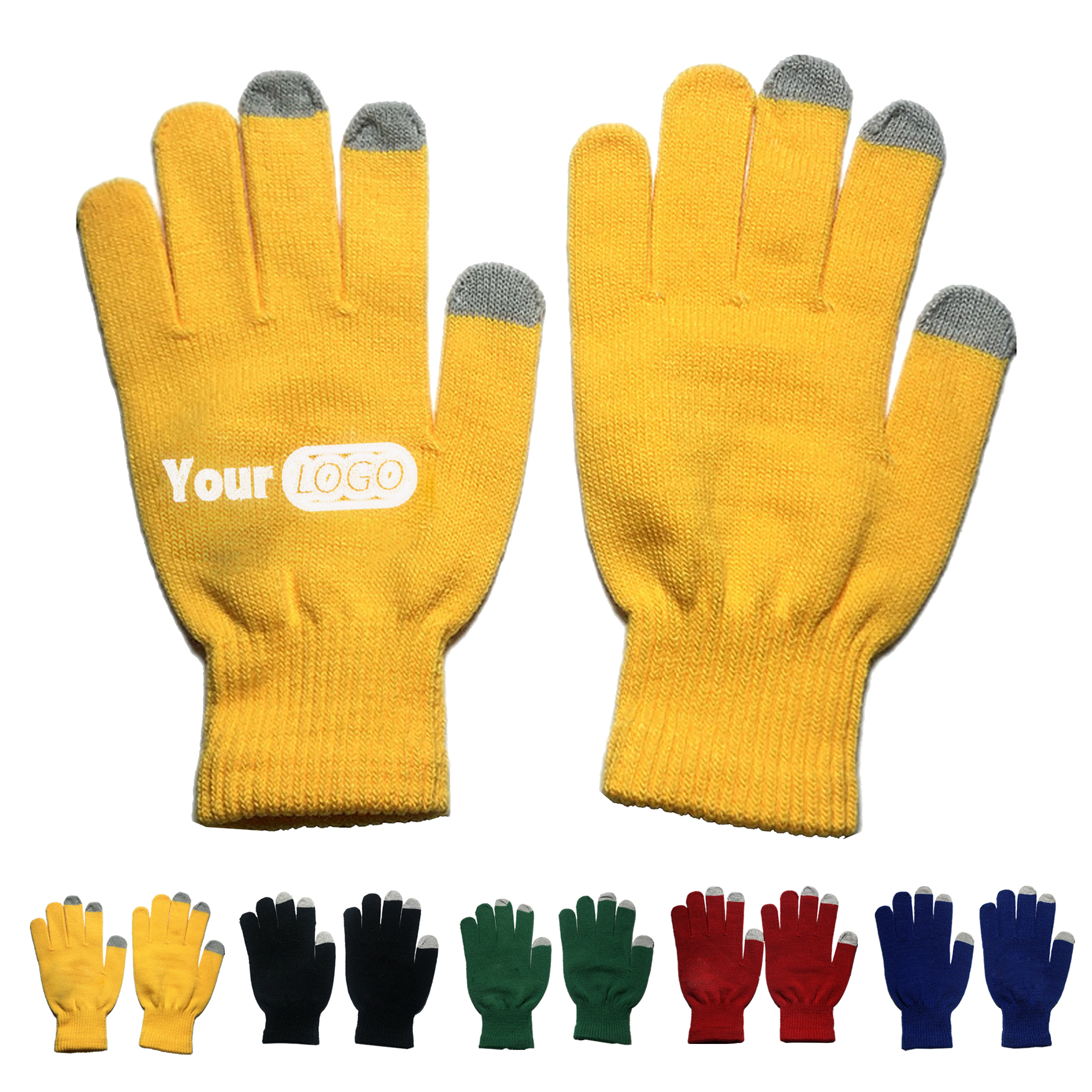 Acrylic Knit Touchscreen Gloves for Branding 2
