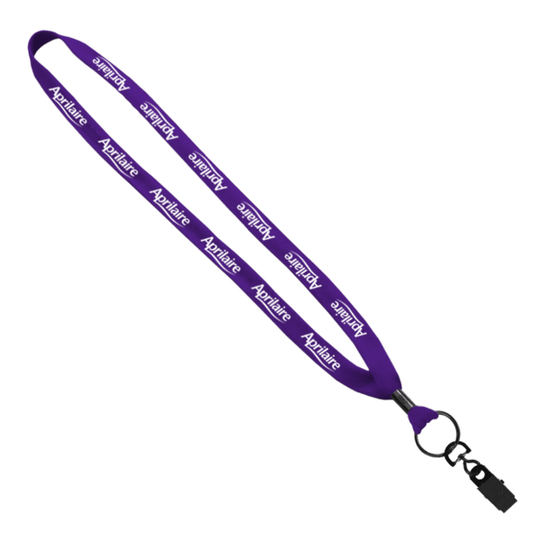 5/8" Polyester Shoelace Lanyard with Metal Crimp & Split-Ring 238