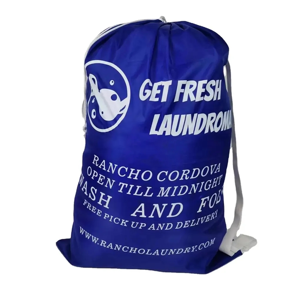 Carry Nylon Laundry Bag With Shoulder Strap 8