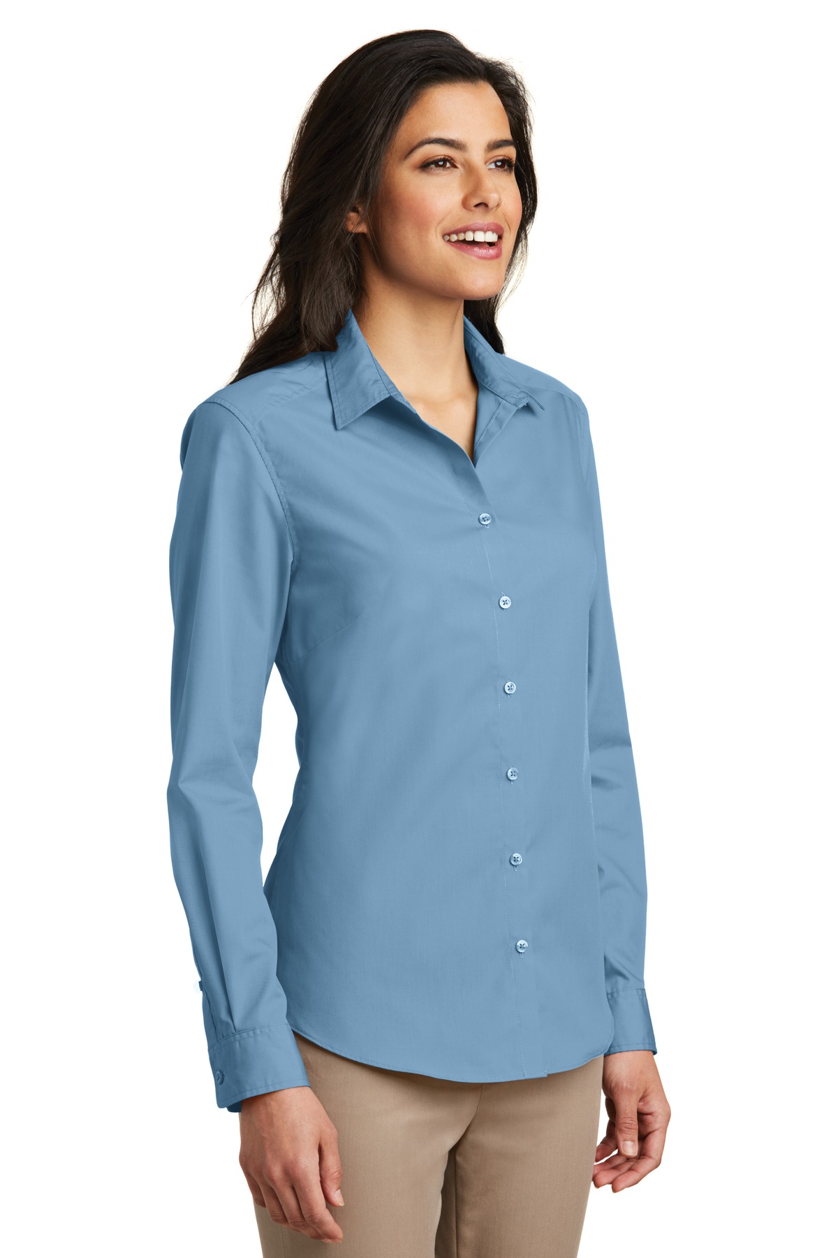 Port Authority Women's Long Sleeve Carefree Poplin Shirt. LW100 66