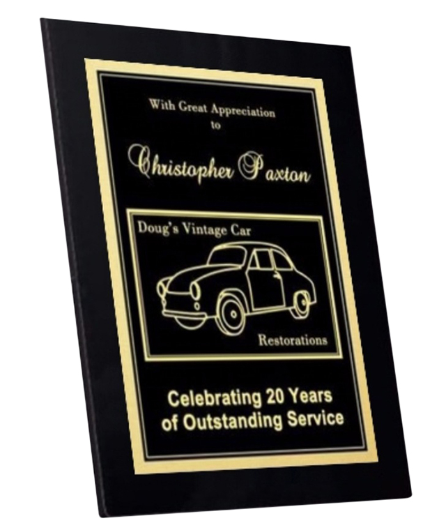 Double Plate Lasered Plaque-Black Slim Line