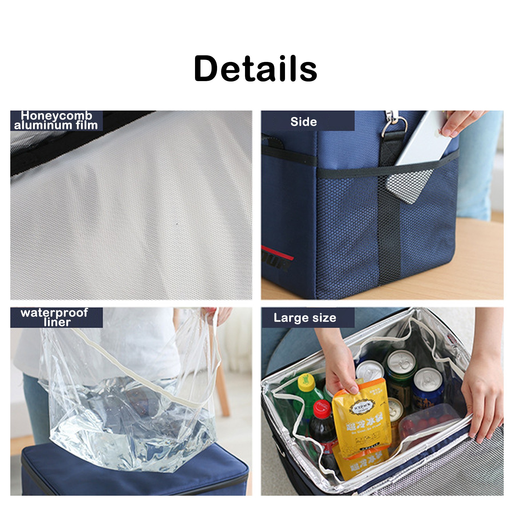 Oxford Fabric Insulated Grocery Bag Lunch Tote Bag 3
