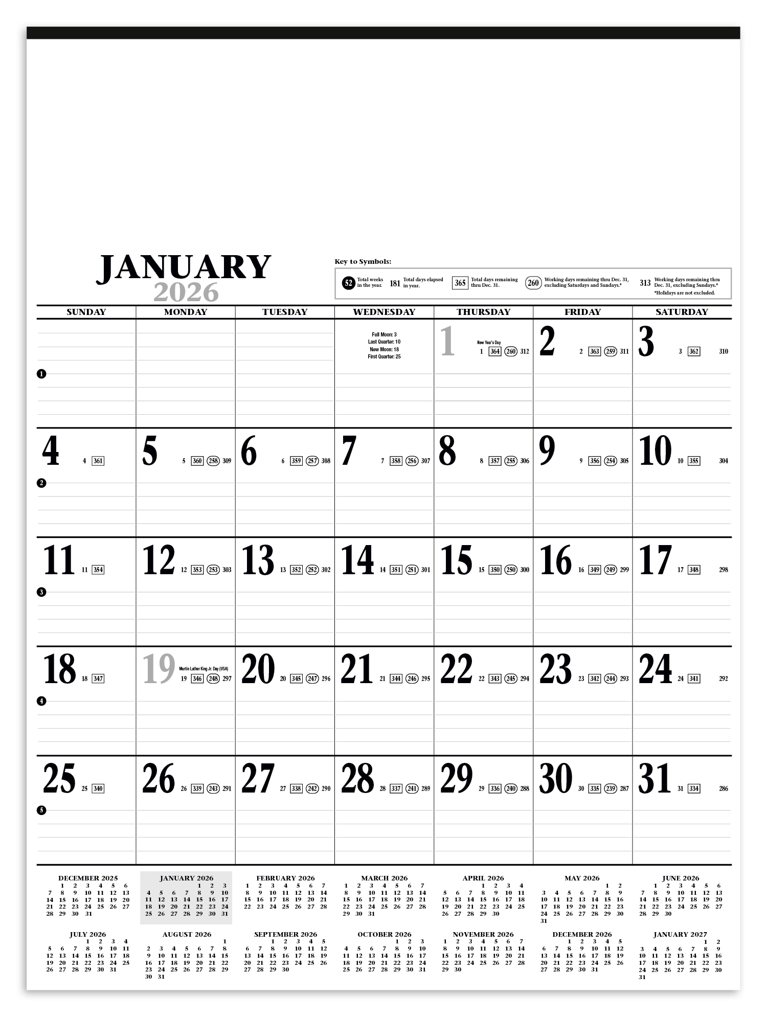 HotLine® Products Large Contractor Calendar 3
