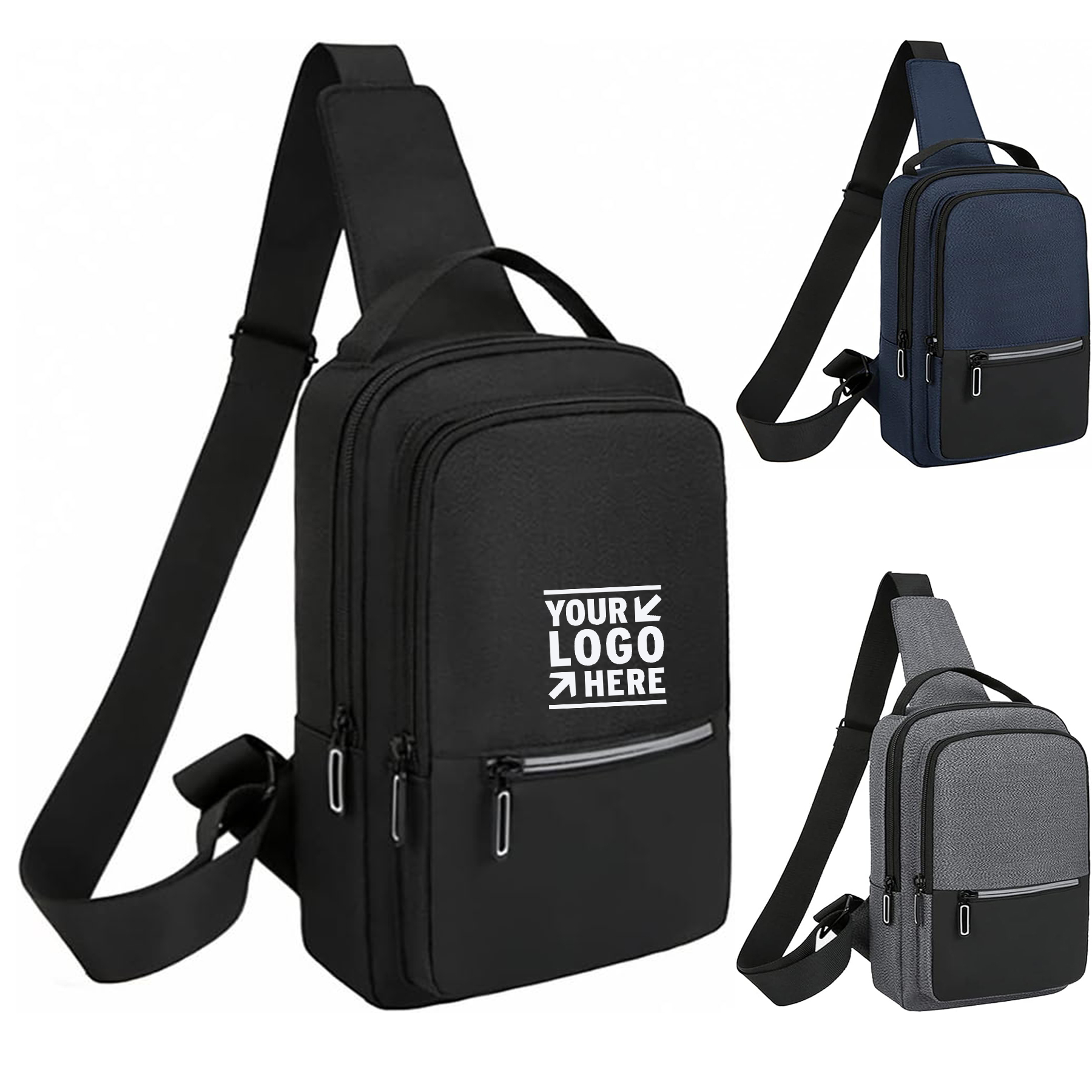 Small Sling Backpack Multipurpose Crossbody Chest Shoulder Bag With Reflective Strip 1