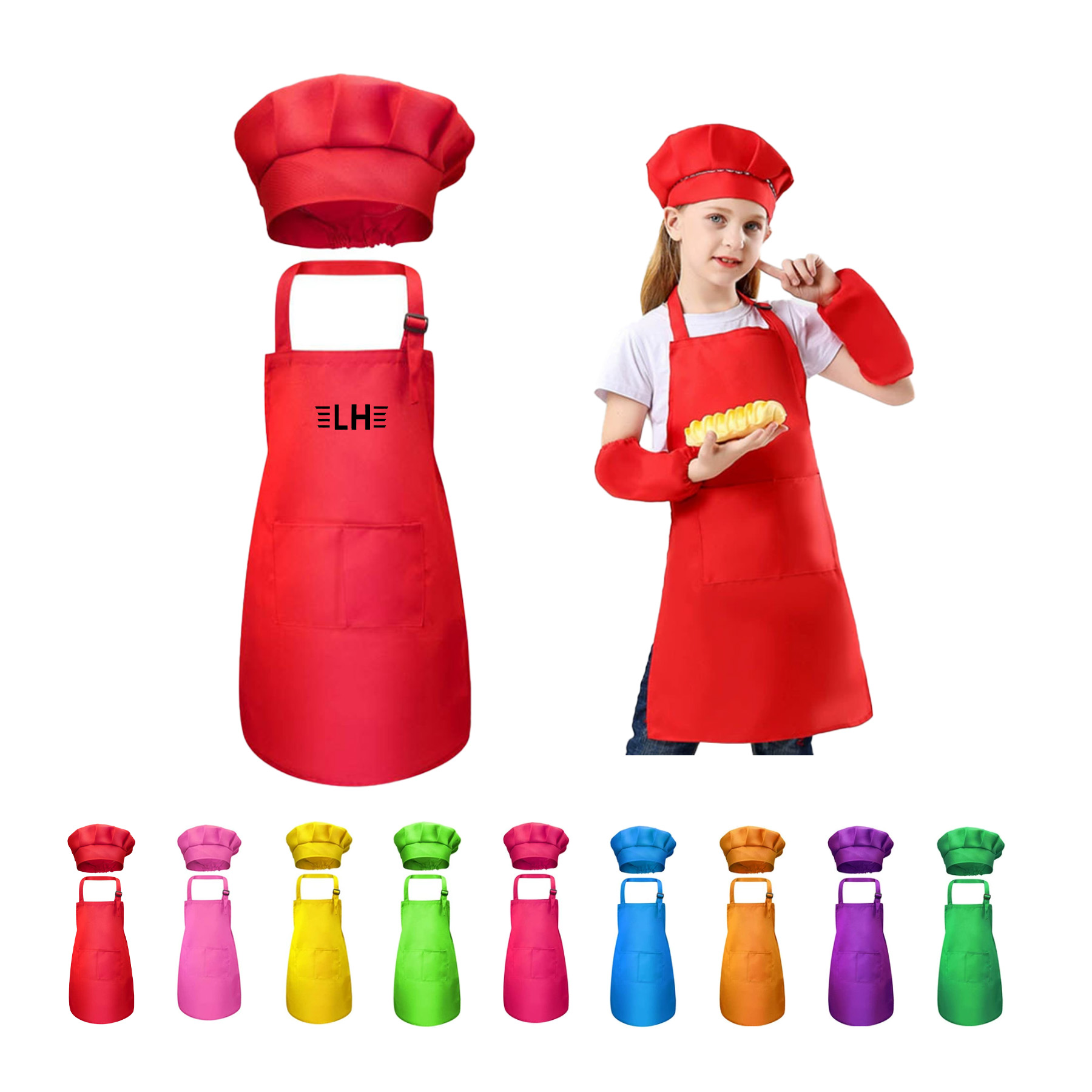 24" X 18" Kids Apron and Chef Hat Set 1
