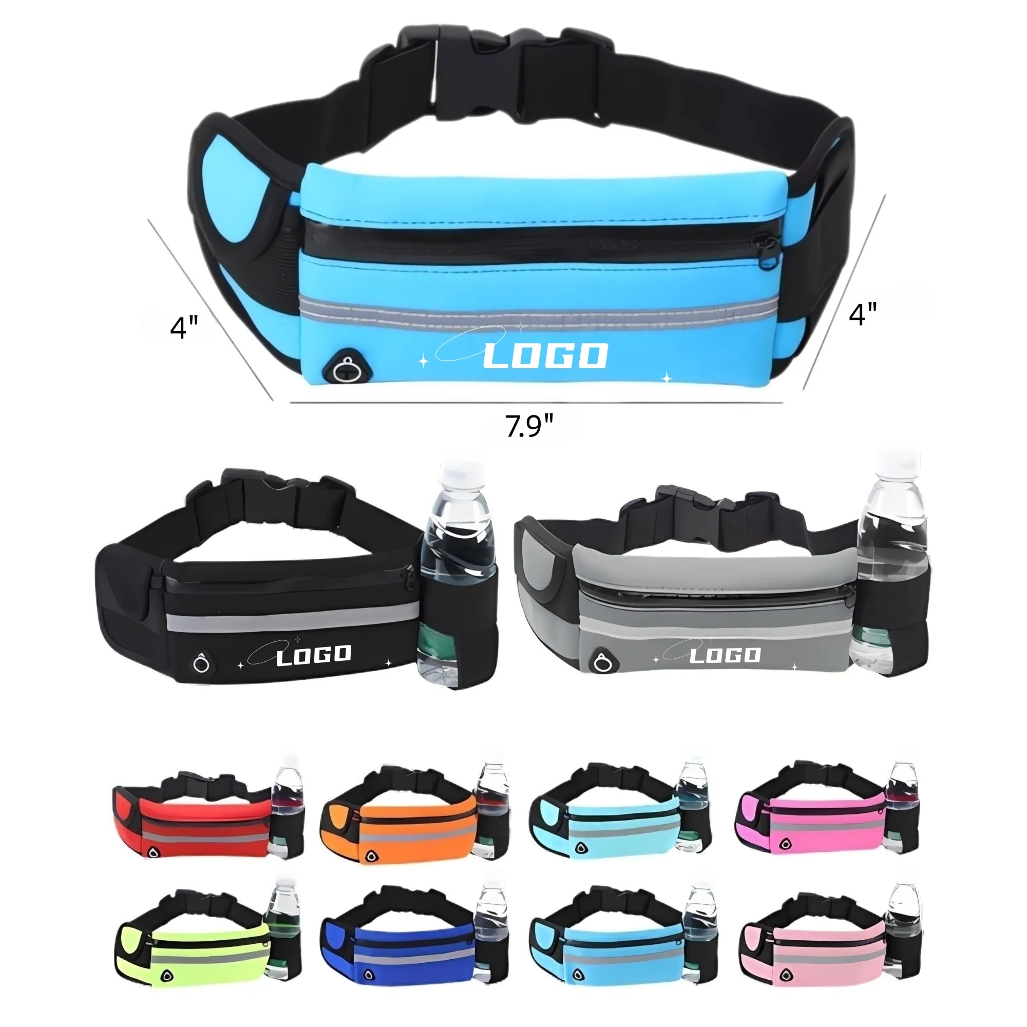 Sports Waterproof Fanny Pack With Water Holder