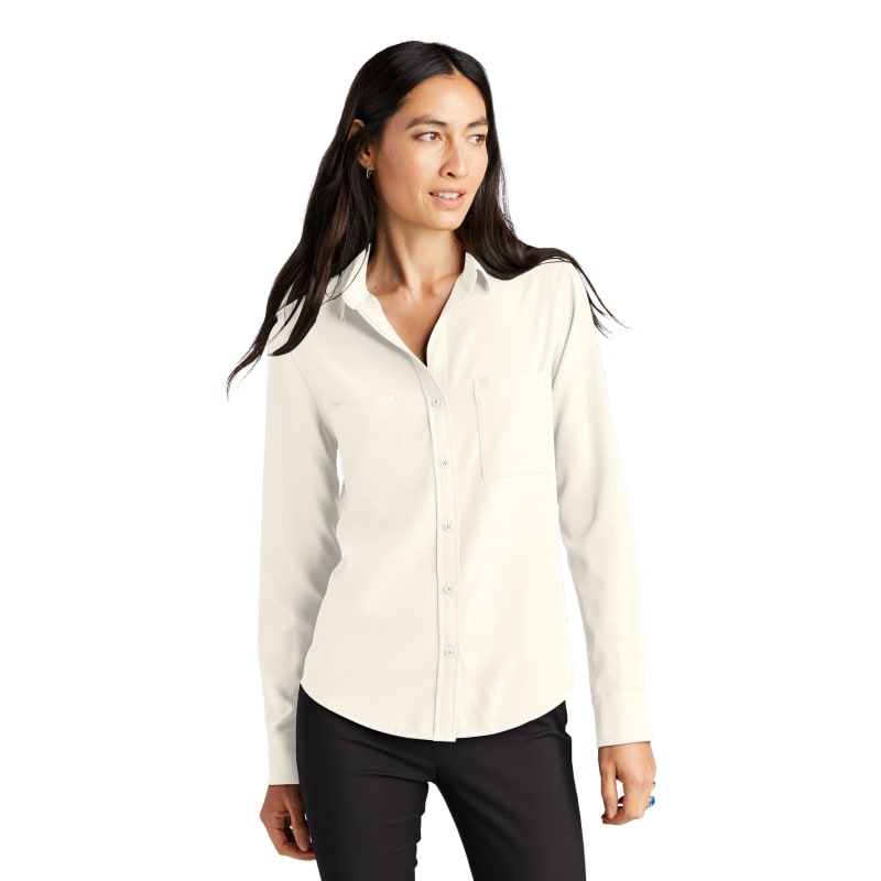 MERCER+METTLE Women's Stretch Crepe Long Sleeve Camp 11