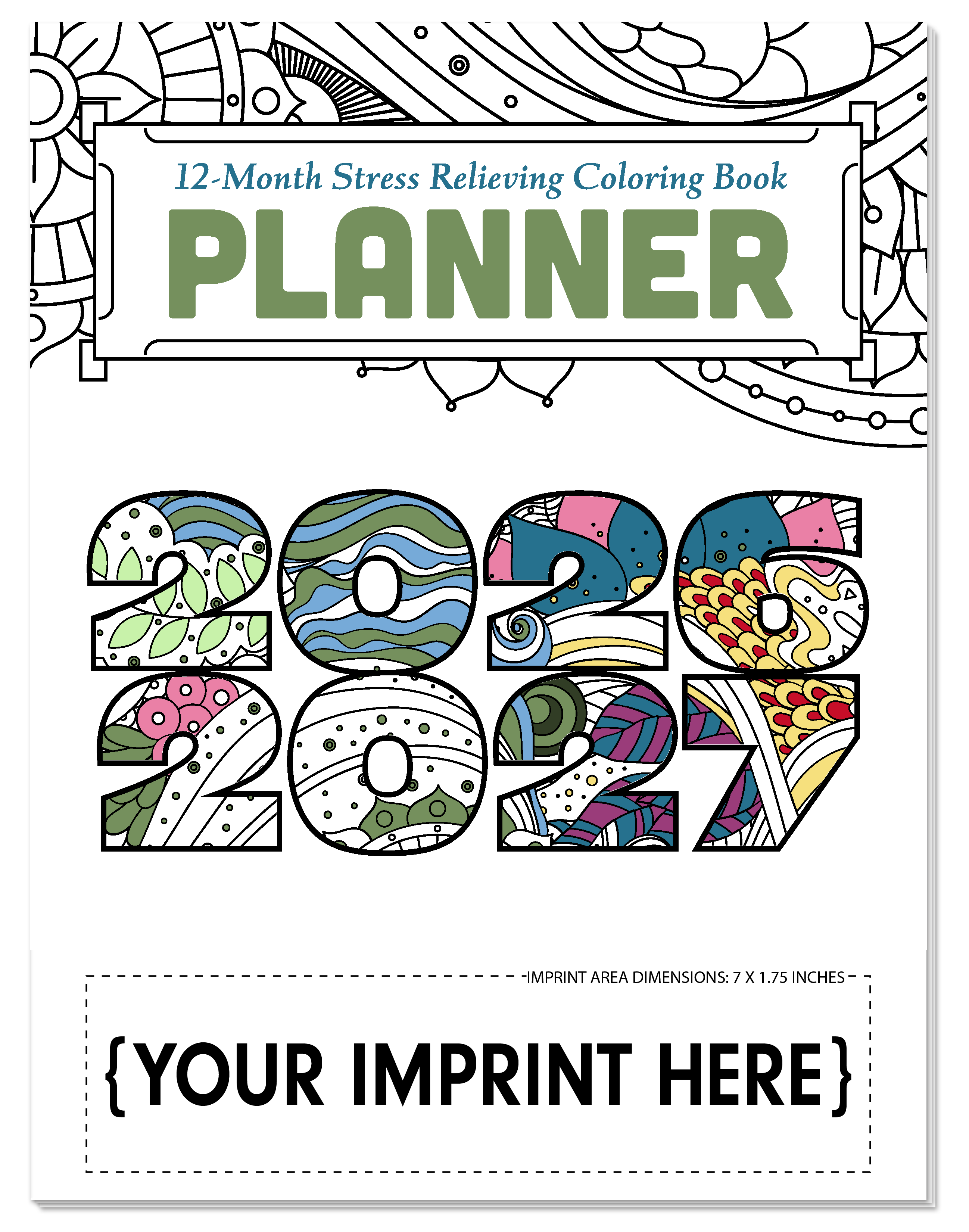 COLORING PLANNER - Adult Coloring Monthly Planner 3