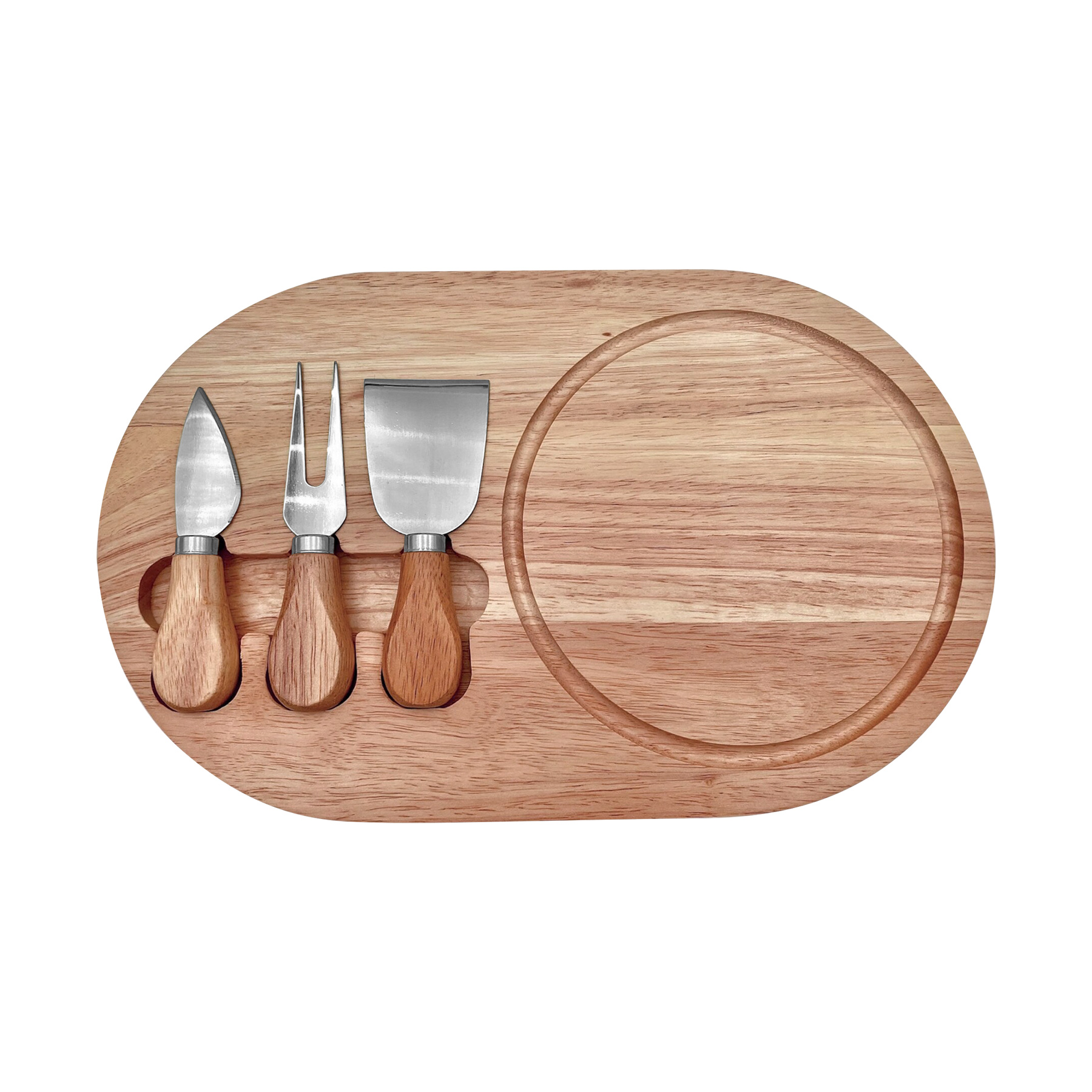 3-Piece Cheese Cutting Board With Knife And Fork 16