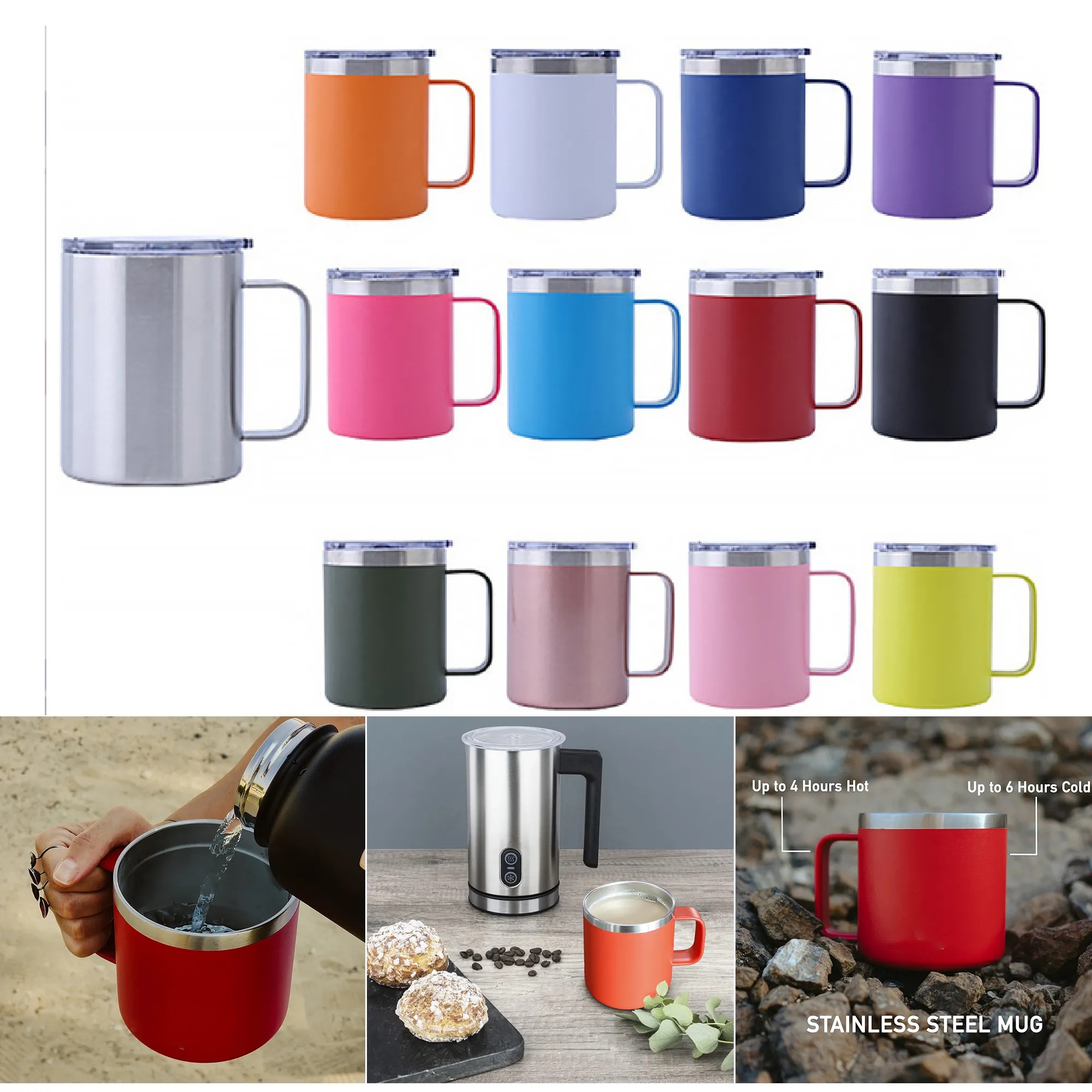 Double wall stainless steel Camper Vacuum Mug 12oz 2
