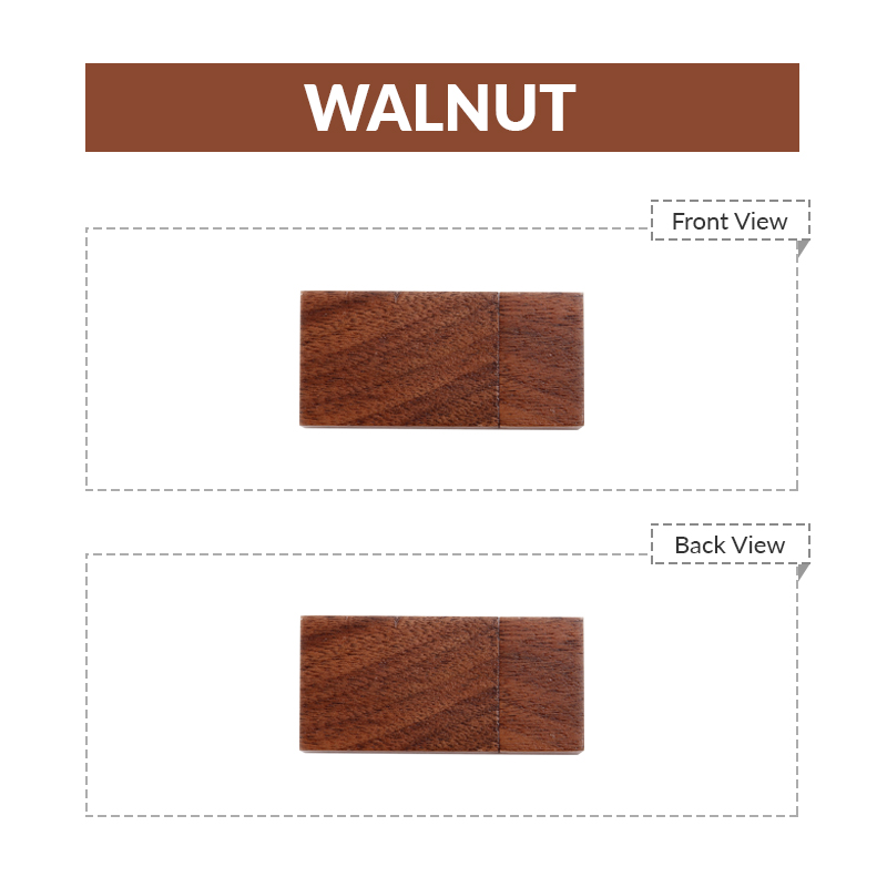 Rectangular Wooden USB Flash Drives with Magnetic Closure 2