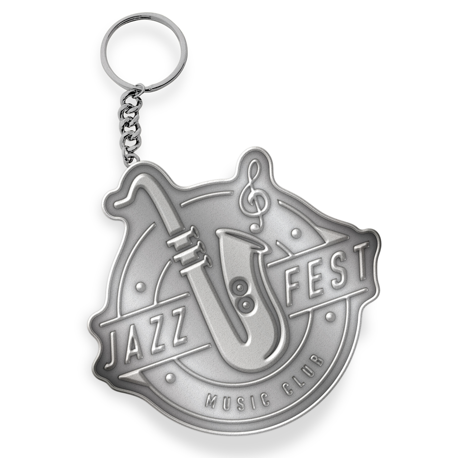 Customized Solid Iron Keychain with Shiny Silver Plating 1