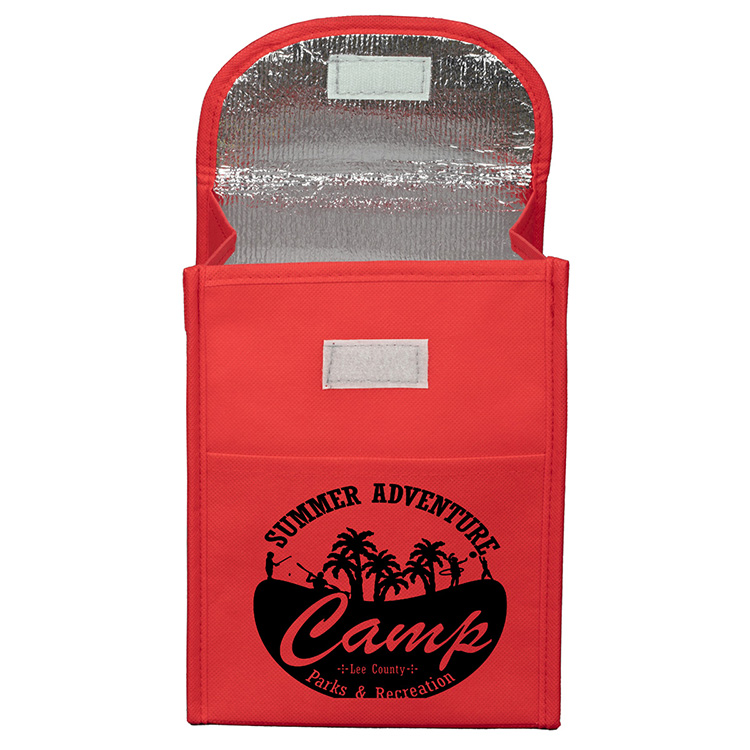 7"W x 10"H x 5"Gusset - "ARCTIC CHILL" Tall Insulated Cooler Lunch Tote with Hook & Loop Closure 11